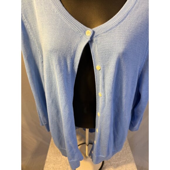 Croft & Barrow Womens Cardigan Sweater Button Up Blue Soft Girl Large L Classic - Picture 2 of 2